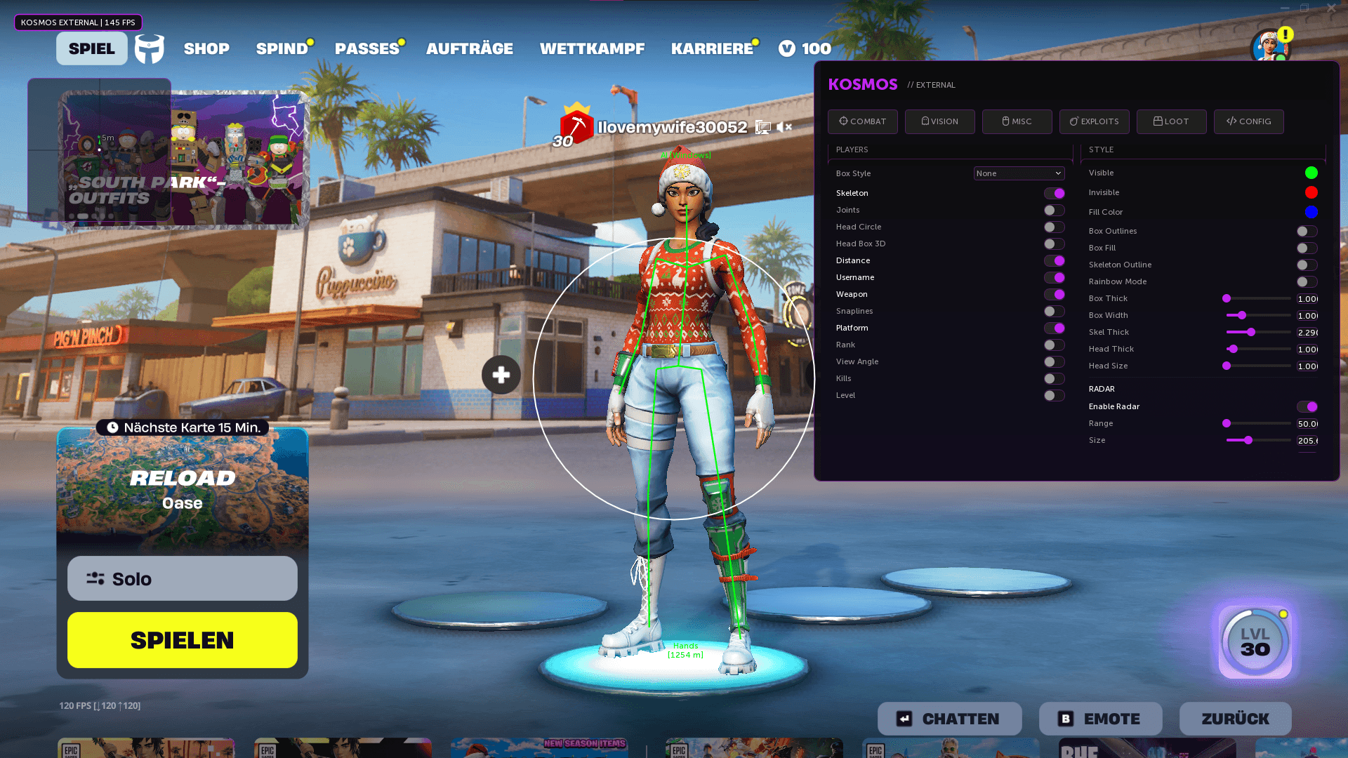 Kosmos Fortnite Cheat screenshot 1